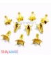 Bead Caps 12mm - 5 Leaves - Golden - Pack of 10